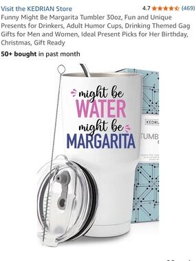 "Might Be Water, Might Be Margarita" Insulated Tumbler - White